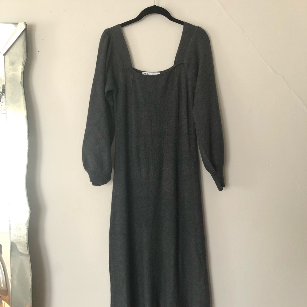 Zara Balloon Sleeved Knit Dress